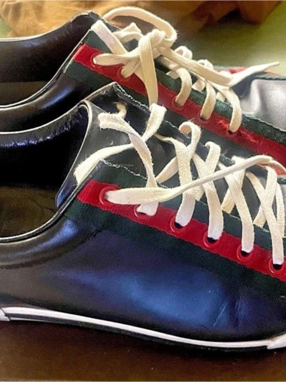 Gucci Ace Sneakers Black & Red US 9.5